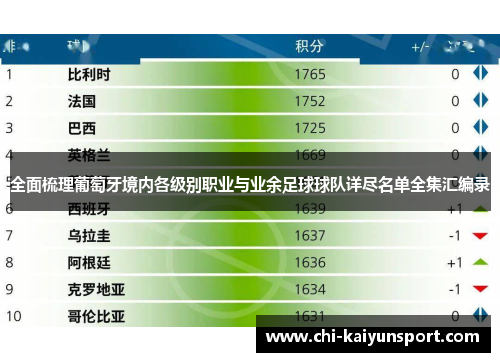 全面梳理葡萄牙境内各级别职业与业余足球球队详尽名单全集汇编录 全面梳理葡萄牙境内各级别职业与业余足球球队详尽名单全集汇编录